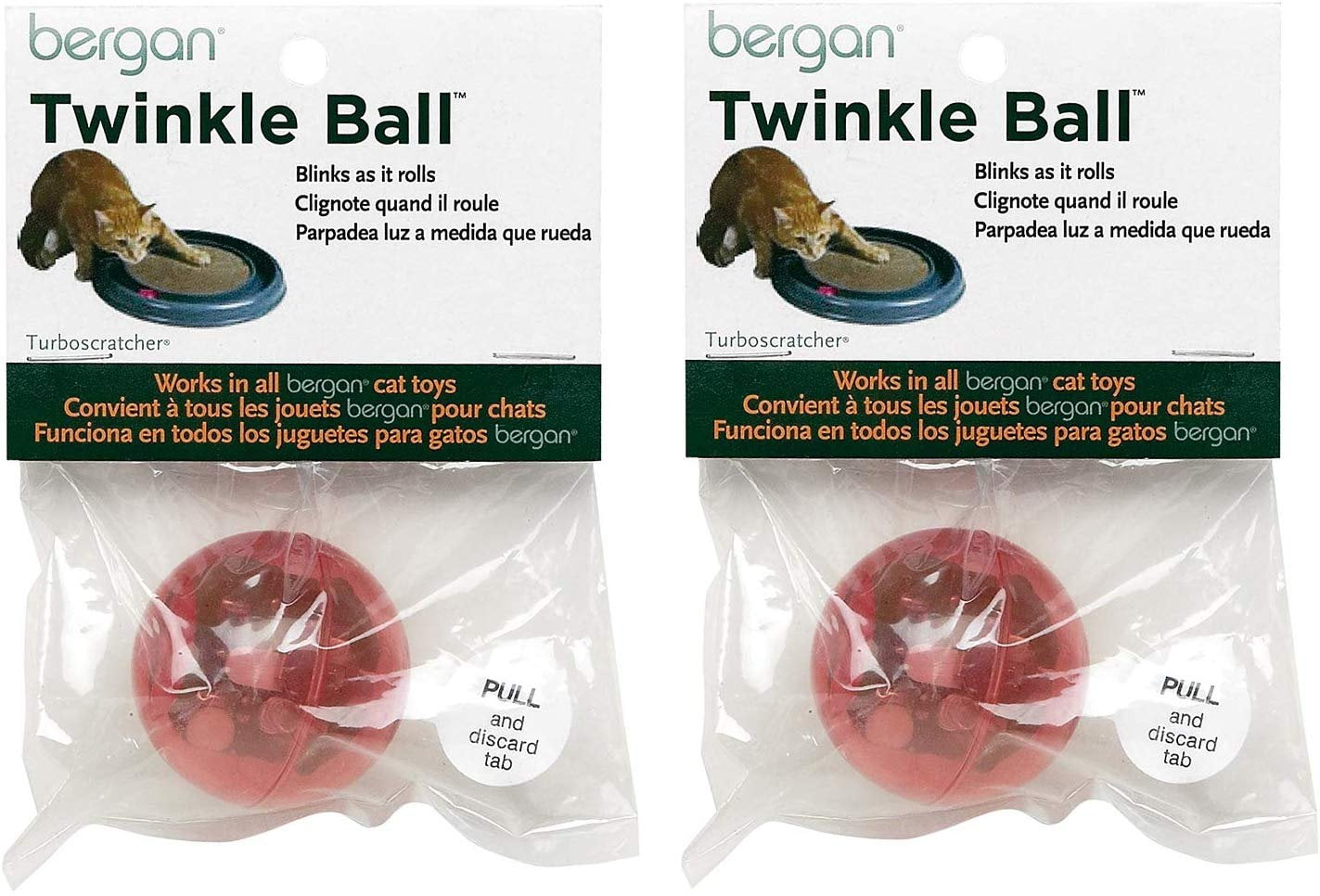 BERGAN MOTION TWINKLE LED BALL W/ BELL CATNIP SET CAT TOY FREE SHIP TO THE USA 