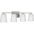 thumbnail image 4 of Vertex Collection Four-Light Brushed Nickel Etched White Glass Contemporary Bath Light, 4 of 16