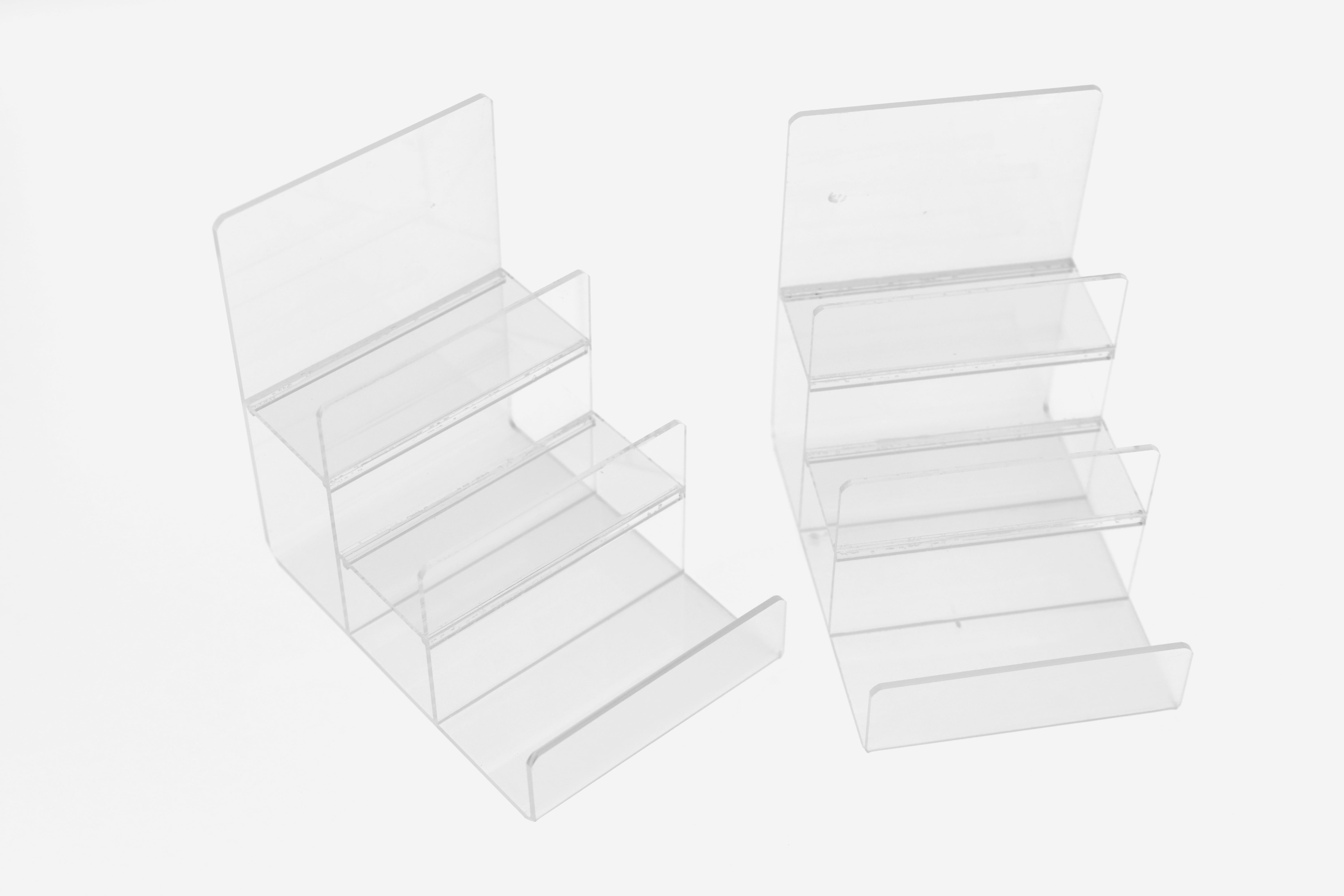 RY DISPLAY 2pcs 3Tier Acrylic Wallet Display Stand Holder, Clear