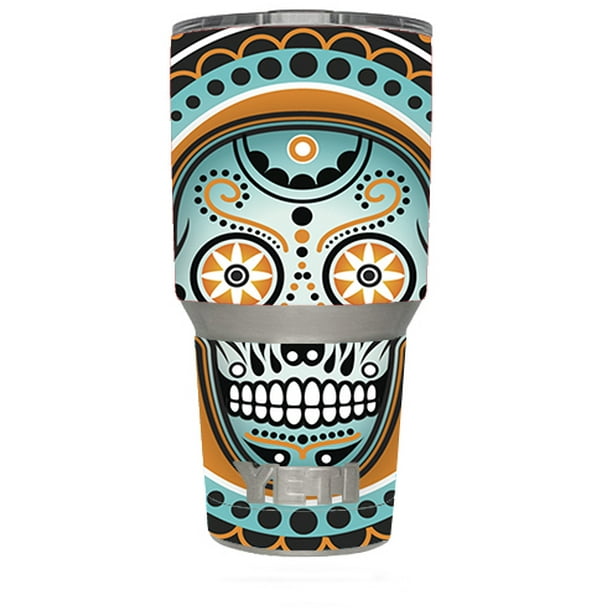 Skin Decal For Yeti 30 Oz Rambler Tumbler / Sugar Skull, Day Of The