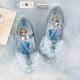 thumbnail image 1 of Disney-zapatos de fondo suave de dibujos animados para niña, zapatillas de princesa de Elsa, zapatos de cristal congelado, zapatos planos de cuero para niña con flores, 1 of 4