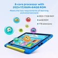 thumbnail image 3 of BESTSKI Kids Tablet 10-Inch Android 16 for Ages 3-12, 5-Core 20GB+64GB (1TB Expandable), Parental Control, Pre-Installed KIDOZ & Shockproof Case (Blue), 3 of 8
