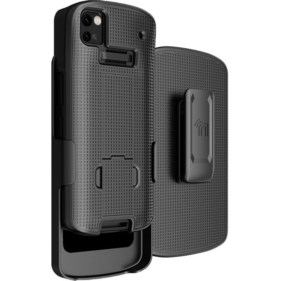 Case with Clip for Zebra TC53 TC58 Mobile Computer Scanner, Nakedcellphone Slim Hard Shell Cover with Kickstand and [Rotating/Ratchet] Belt Hip Holster Holder Combo
