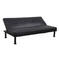 thumbnail image 5 of Convertible Futon Sofa Bed Leather Loveseat Adjustable Sleeper Sofa Couch for Living Room Small Apartment,Black, 5 of 6