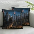 thumbnail image 3 of COMIO  New York City Night Printed Pillow Cover Decorative Throw Pillow Cover Square Cushion Cover, 3 of 5