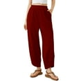 thumbnail image 4 of Uqiangy Harem Pants Women with Pockets Pants for Women Barrel Leg Sweatpants Women Elastic Waist Pants for Women Sweatpants Women Boho Pants for Women Barrel Pants Red 3XL, 4 of 9