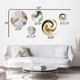 thumbnail image 4 of Designart "Marble Abstraction in White and Gold I" Modern Transitional Metal Wall Art Set of 5 Piece, 4 of 5