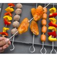 thumbnail image 4 of Juego de brochetas de brochetas para barbacoa de acero inoxidable, 6 palitos de brochetas de 12 "con parrilla grande plegable, evita que las brochetas se peguen a la rejilla de la parrilla, 4 of 5