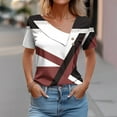 thumbnail image 2 of Tops de Algodón para Mujeres Cuello en V Casual de Manga Corta, Imitación Algodón Primavera Y Blusa de Verano, 2 of 5