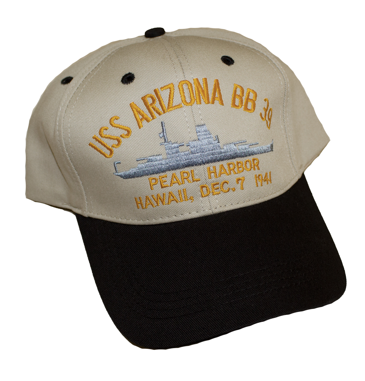 Embroidered USS Arizona Battle Ship, Pearl Harbor Hawaii, Dec. 7 1941