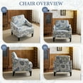 thumbnail image 5 of Bezseller Floral Accent Chair Set of 2, Upholstered Armchair with Solid Legs,for Living Room, Bedroom, Office, Beige, 5 of 8