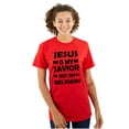 thumbnail image 3 of Jesus Is My Savior Not My Religion Plus Size Crewneck Graphic Tee Shirt Brisco Brands 2X, 3 of 5