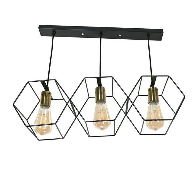 Lampara Colgante Decorativa iluminacion luz vic 3 Cabezas Metal