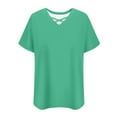 thumbnail image 6 of Fanxing Green Short Sleeve Tees Slimming Summer Blouses, 6 of 7