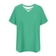 thumbnail image 4 of Mujeres Más Tamaño Manga Corta Tops, Moda Verano Color Sólido, V-Cuello Blusas, Más Tamaño Ropa de Verano para las Mujeres, 4 of 6