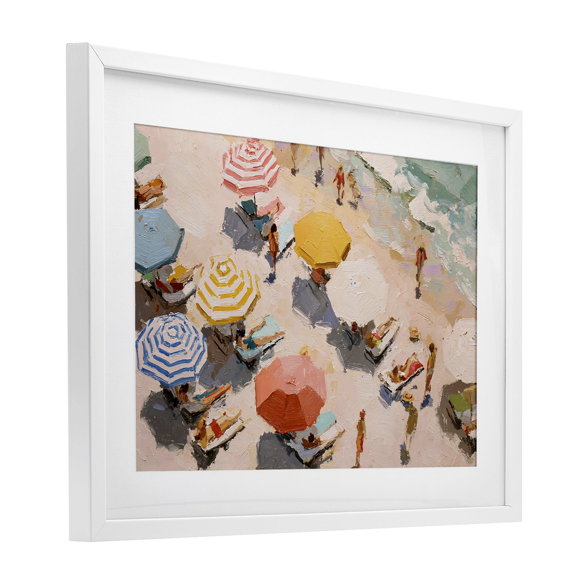 Stupell Industries Summer Beach Fun Expression White Framed Print Under Glass, design by Jacky Ngan