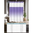 thumbnail image 6 of No Hook Shower Curtain with Snap in Liner,Gradient Ombre Waterproof Bath Curtain Double Layers with See Through Top Window,Lavender Purple Hotel Shower Curtains 36x72in, 6 of 9