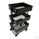 thumbnail image 1 of Paquete de 2 estantes de almacenamiento de 3 niveles de hierro moderno 1/12 para casa de , cocina, negro, 1 of 7