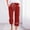 Red, variant on Generic Womens Linen Capri Pants Stretch High Waisted Drawstring Pant with Pockets Casual Straight Leg Summer Capris with Pocket