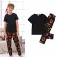 thumbnail image 2 of Odeerbi Matching Family Halloween Pajamas Sets Halloween Printed Family Outfits Sets 2025 Casual Short Sleeve Top with Bottom Home Wear Loungewear Sleepwear Jammies for Kids, 2 of 6