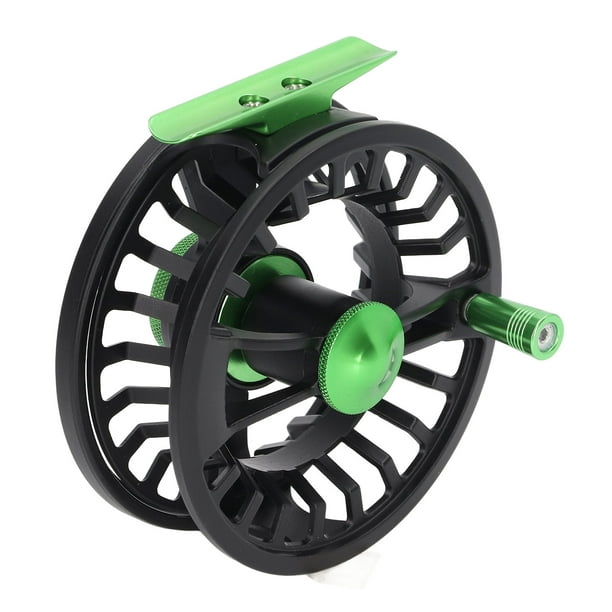 Ymiko Large Arbor Fly Reel, Fly Reel Black Green Hand Changed Aluminium Alloy For Seawater