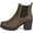BROWN/PU, variant on BURUDANI Women Fall Chunky-Heel Chelsea Ankle Booties Slip-On Elastic High-Heeled Boots