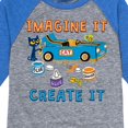 thumbnail image 3 of Pete The Cat - Imagine It Create It Race Car - Toddler And Youth Raglan Graphic T-Shirt, 3 of 7