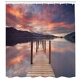 thumbnail image 3 of Ambesonne Landscape Shower Curtain, Flooded Jetty England, 69"Wx84"L, Coral Purplegrey, 3 of 3