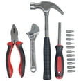 thumbnail image 4 of Stalwart 15PC Tool Set with Hammer, Multi-Bit Screwdriver, and More (Red), 4 of 5