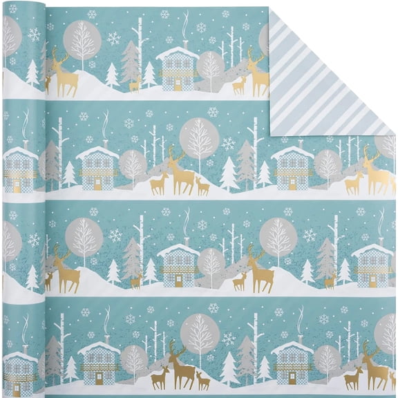 Gift Wrapping Paper Roll 58" x 23", Printed Gift Wrap, Easy Cut & Fold, Durable Paper for Birthday, Holiday, Party and DIY Crafts,1 Roll