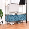 thumbnail image 3 of Yayeee Foldable Storage Basket for Shelves Waterproof Cloth Bins with Handles, Blue Forest Cat Pattern, 3 of 7
