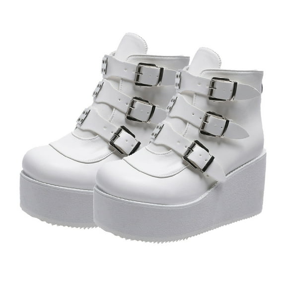 PAMINGONO 1 Pair Short Tube Boots White Color Round Toe Design For Women Daily Wearing