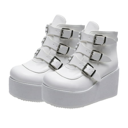 

Rosarivae 1 Pair Woman s Short Tube Boots Thick Heel Boots Lady s Retro Round-toe Boots