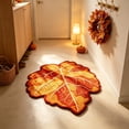 thumbnail image 5 of Fall Maple Leaf Shaped Area Rug,Embossed Vein Autumn Floor Mat,Irregular Leaf‑Shape Floor Carpet for Entryway Living Room Harvest Season Home Decoration,24"x16", 5 of 6