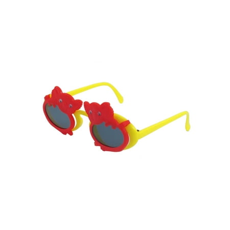 Plastic Arms Koala Decor Frame Dark Lens Oangered Yellow Sunglasses