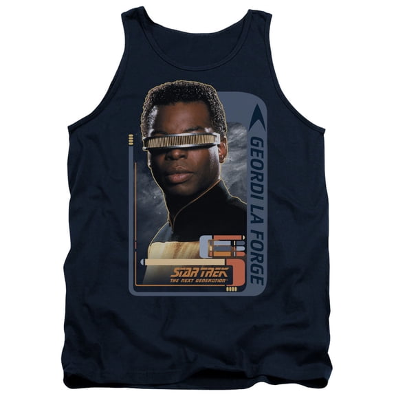 Star Trek Geordi Laforge Adult Tank Top Navy