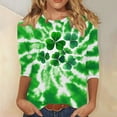 thumbnail image 2 of BLVB Womens 3/4 Sleeve St. Patrick's Day T-Shirts Shamrock Crew Neck Spring Graphic Tee Tops Casual Fashion Shirts, 2 of 5