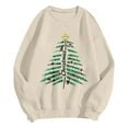 thumbnail image 6 of larppty Merry Christmas Sweatshirt for Women Holiday Long Sleeve Tree Pullover Lightweight Party Gift Pullover Shirt (Beige, 3XL), 6 of 9