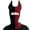 Black and red color, variant on Color Matching Design Handmade Horn Hat Soft Winter Warmer Knitted Hat Cold Winter Presents for Students Teenagers