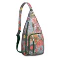 thumbnail image 1 of Hummingbird Garden Shoulder Bag - Artistic Floral Scene, Durable Multi-Functional Daypack, 1 of 4