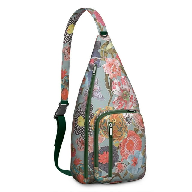 Hummingbird Garden Shoulder Bag - Artistic Floral Scene, Durable Multi-Functional Daypack