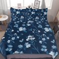 thumbnail image 1 of HAHDAXIA Flower Butterfly Pattern Bedding Solid Comforter Set for All Seasons,3 Pieces(1 Comforter+2 Pillowcases),Soft Microfiber Bedding Set King(90"x90"), 1 of 7