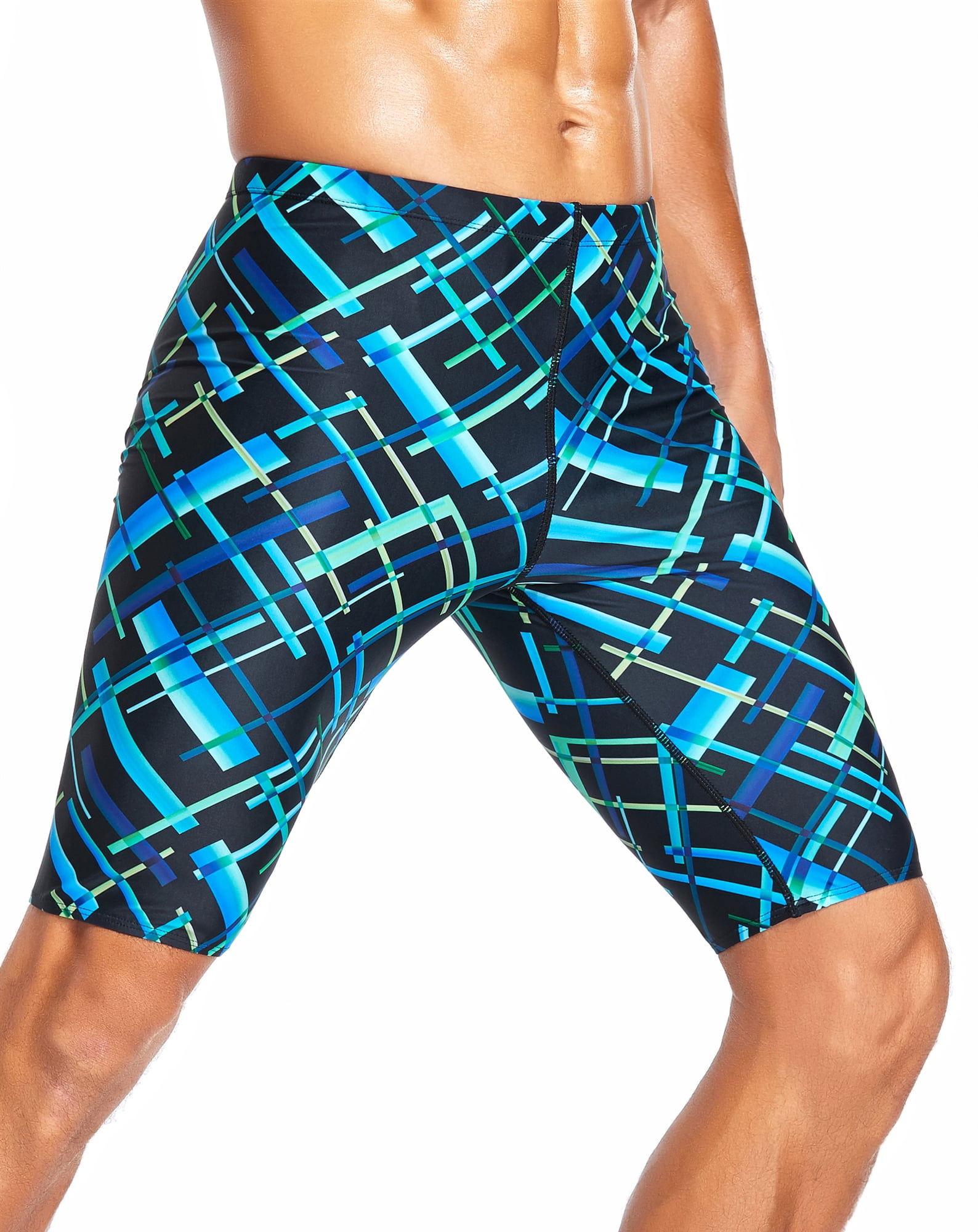 Adoretex Boy's/Men's Printed Cross Puzzle Swim Jammer (MJ017) - Green Combo - 34