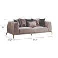 thumbnail image 6 of Majestic Thick Velvet Fabric 2PC Living room Set Made With Wood in Ivory, 6 of 7