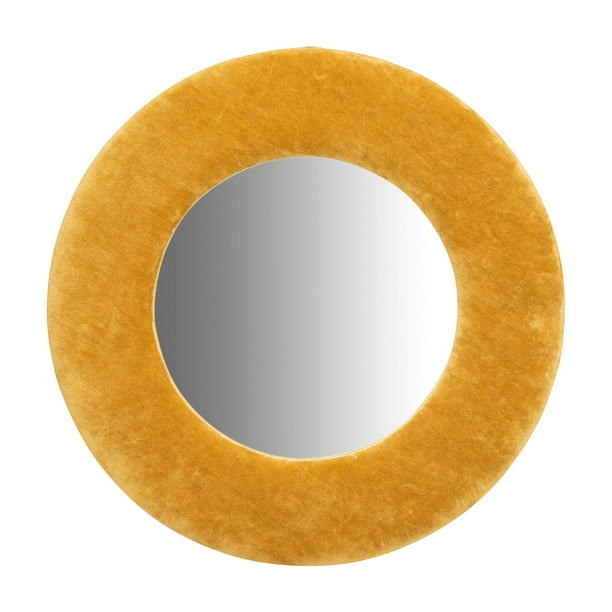 3R Studios Round Wall Mirror with Velvet Frame