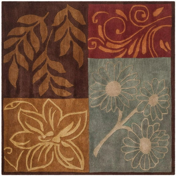 SAFAVIEH Bella Tama Floral Area Rug, Multi, 5' x 5' Square