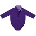 thumbnail image 2 of Creative Knitwear Infant Long Sleeve Button Down Dress Shirt- Purple, Sizes: 0/3m - 6/9m, 2 of 7