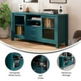 thumbnail image 4 of Flash Furniture Dion 29.75" Buffet Sideboard Storage Cabinet with 3 Shelves Teal (EVCA7515ZZTL), 4 of 12
