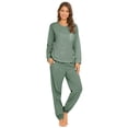 thumbnail image 1 of MintLimit Women's Solid Pajamas Sets Long Sleeve Tops and Jogging Pants Lounge Sleepwear Pjs Set, 1 of 4