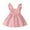 Pink, variant on Girls' Flutter Sleeve Round Neck Dress, A-Line Cut & Versatile Style, Ideal for Spring Summer Fall Casual Outings